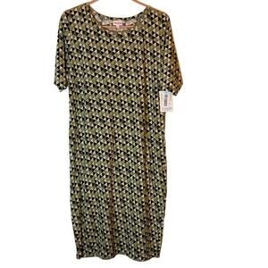 NWT LuLaRoe Artsy Geometrical Midi Dress. Size XL.